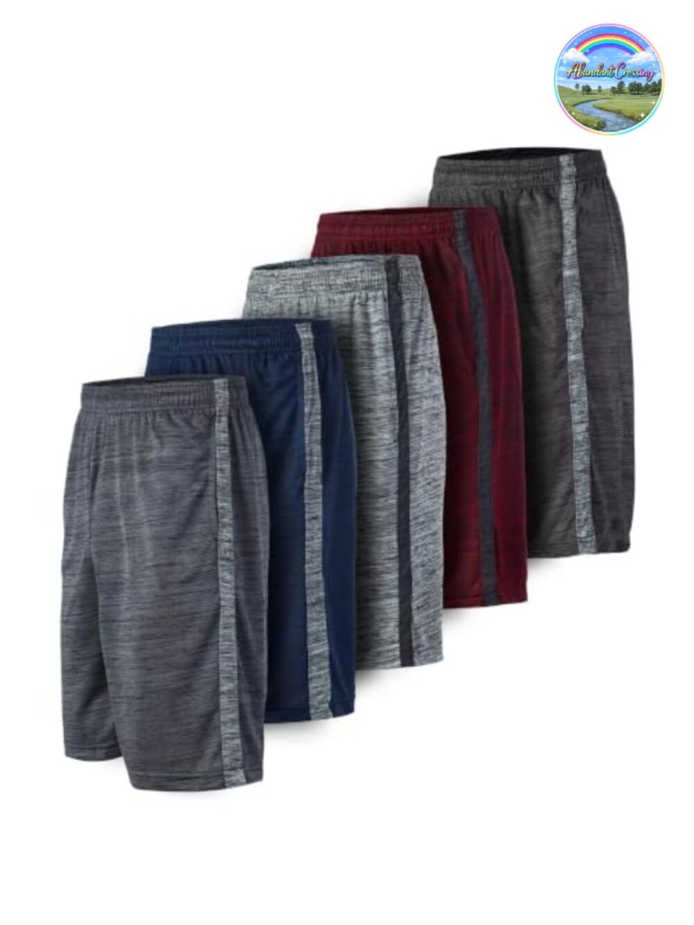 5 Pack Dry-Fit Athletic Performance Gym Shorts for Men with Pockets